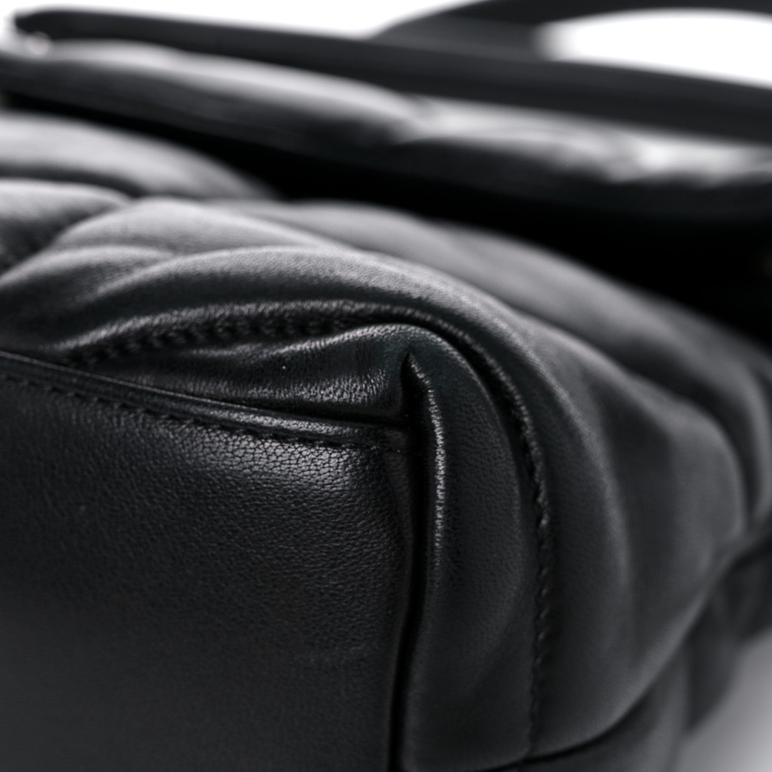 Saint Laurent Lambskin Quilted Small Loulou Puffer Monogram Chain Satchel Black 10 of 14