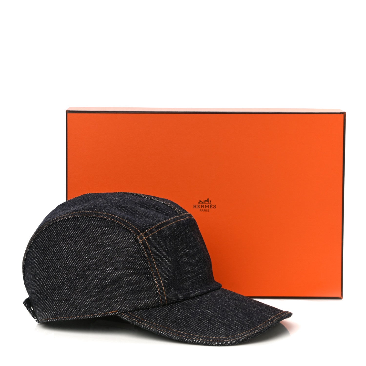 Hermes Cotton Denim Nevada Hat 58 Indigo 8 of 8
