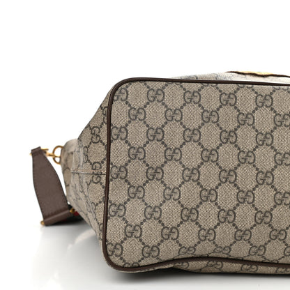 Gucci Soft GG Supreme Monogram Courrier Medium Crossbody Tote Beige New Acero 9 of 12