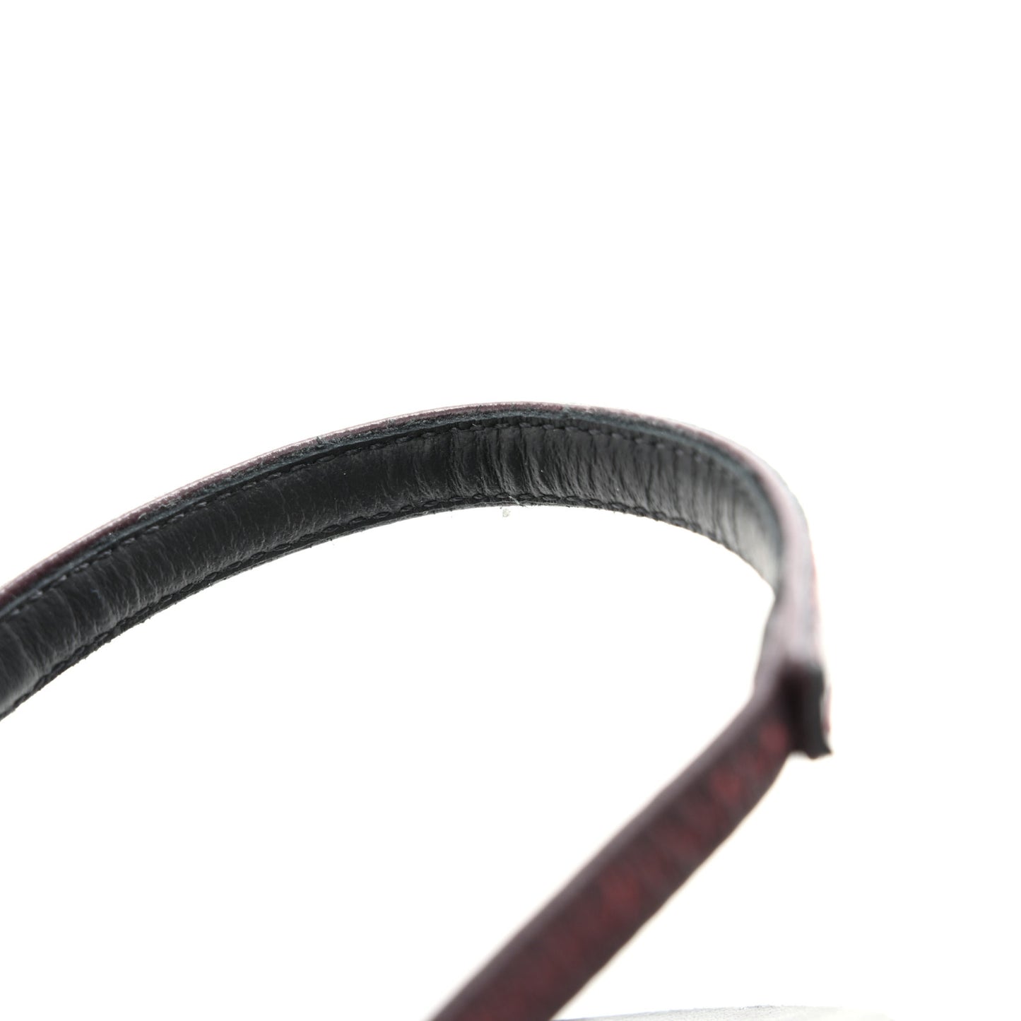 Patent Calfskin Crocodile Embossed Cap Toe CC Slingback Pumps 37.5 Dark Burgundy Black