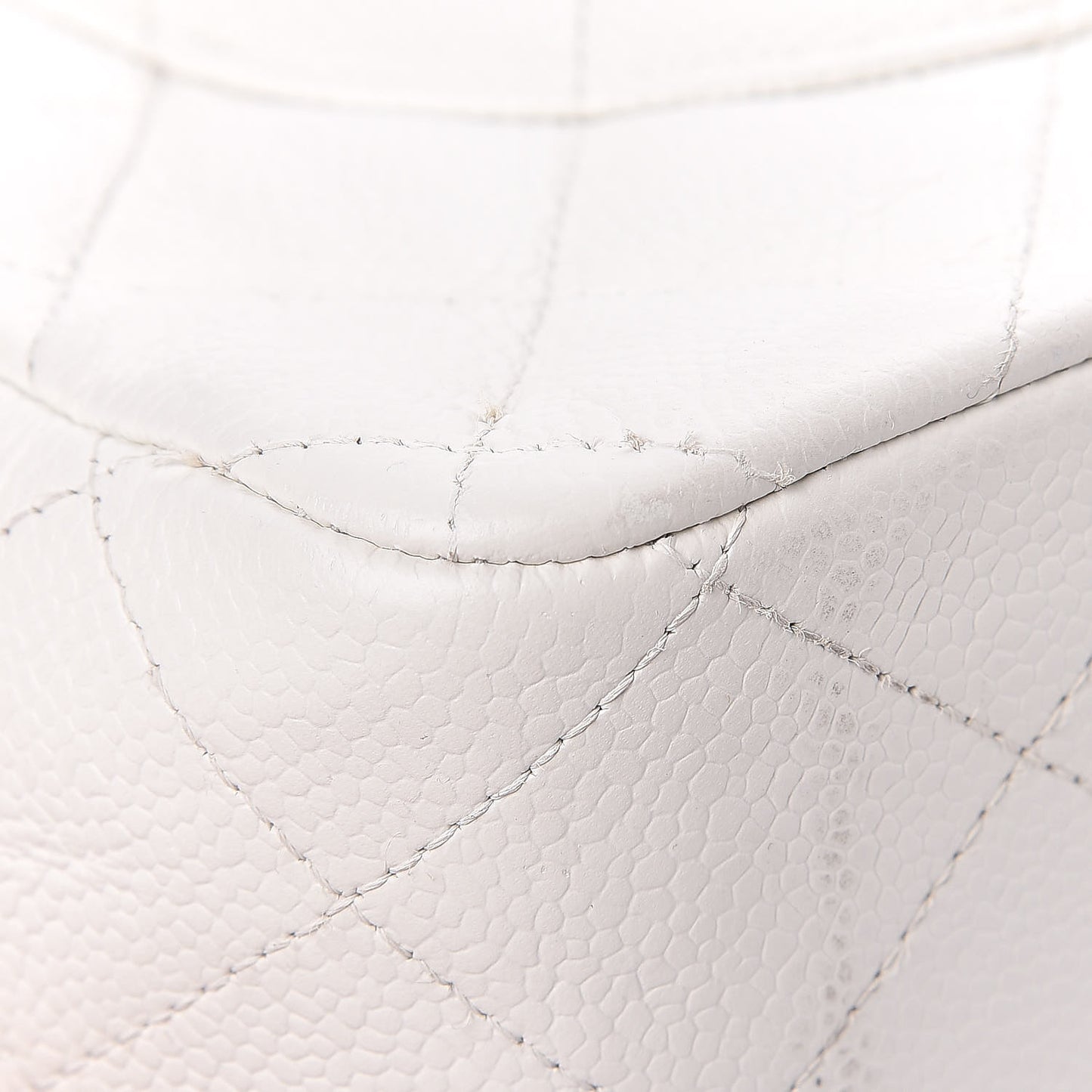 Caviar Quilted Jumbo Double Flap White