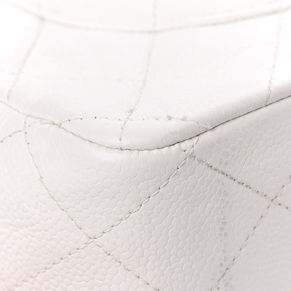 Chanel Caviar Quilted Jumbo Double Flap White 21 of 22