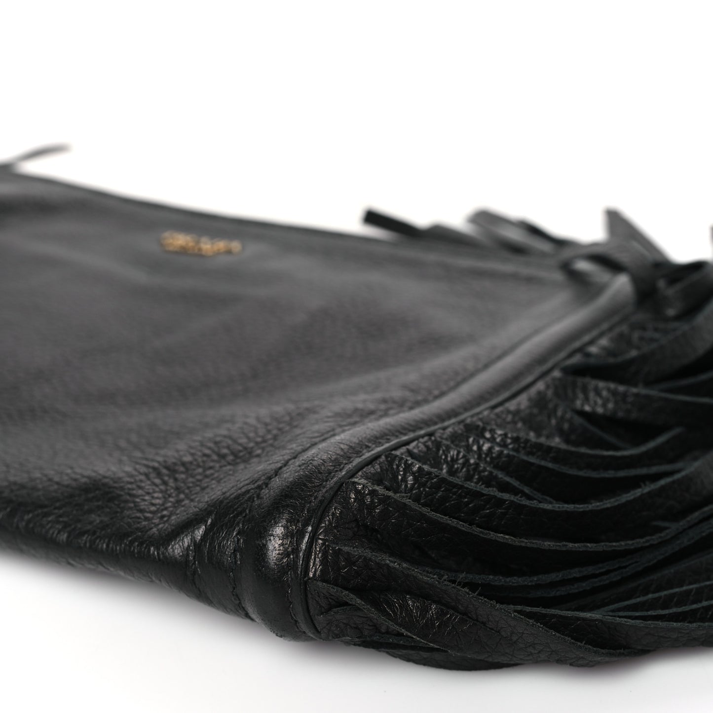 Cervo Deerskin Fringe Clutch Black