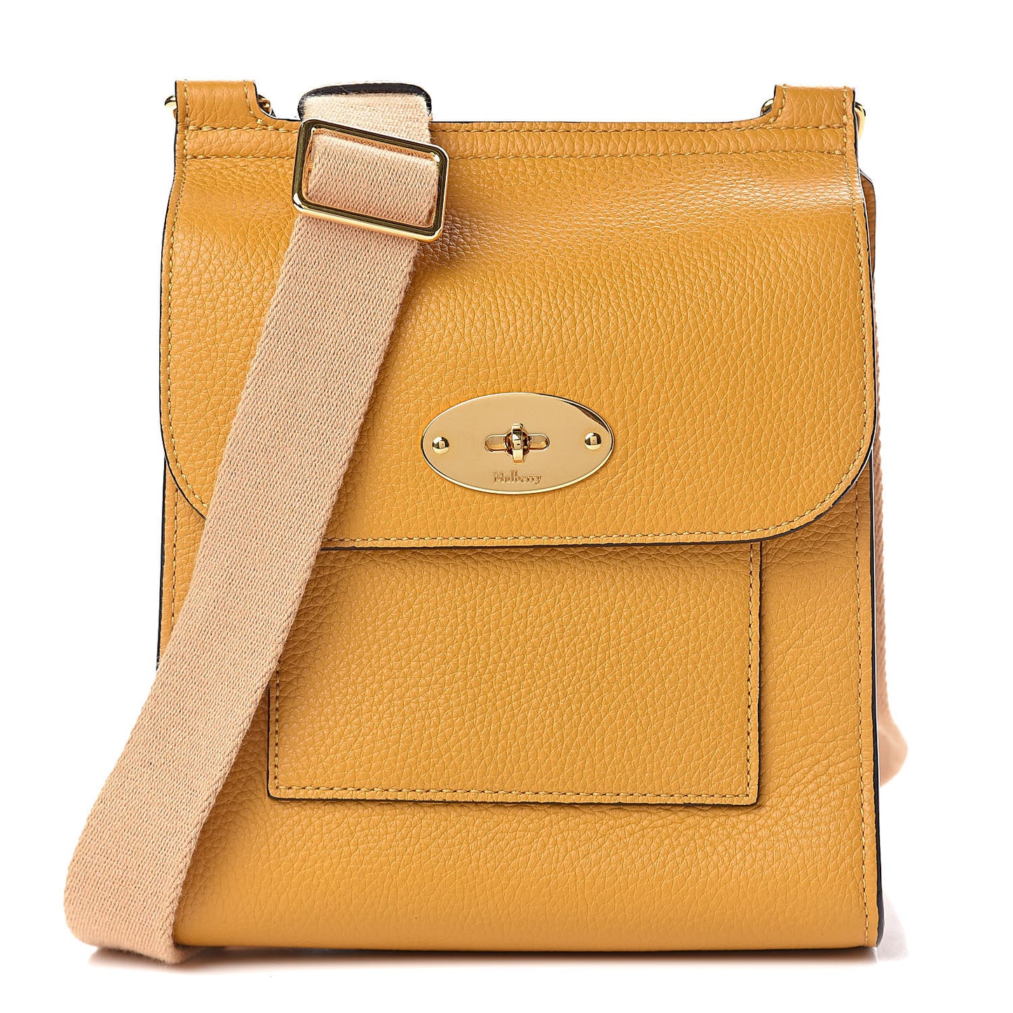 Natural Grain Calfskin New Antony Messenger Crossbody Deep Amber