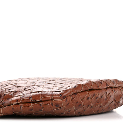 Bottega Veneta Nappa Ostrich Embossed Intrecciato Medium Solstice Hobo Burnt Orange Muse Brown 10 of 11