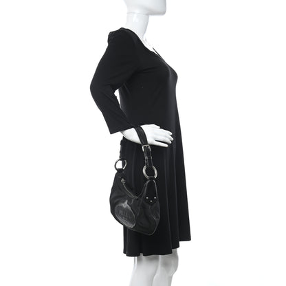 Prada Tessuto Nylon Calfskin Logo Shoulder Bag Black 2 of 11