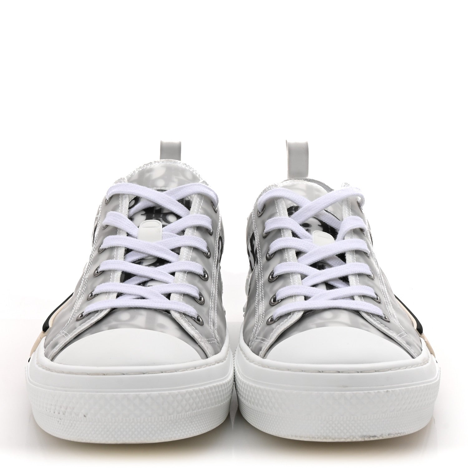 Christian Dior Technical Canvas Oblique Mens B23 Low Top Sneaker 45 White Black 3 of 10