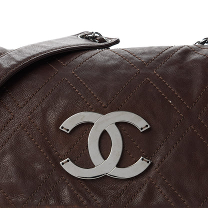 Chanel Calfskin Diamond Stitch Accordion Flap Brown 10 of 10