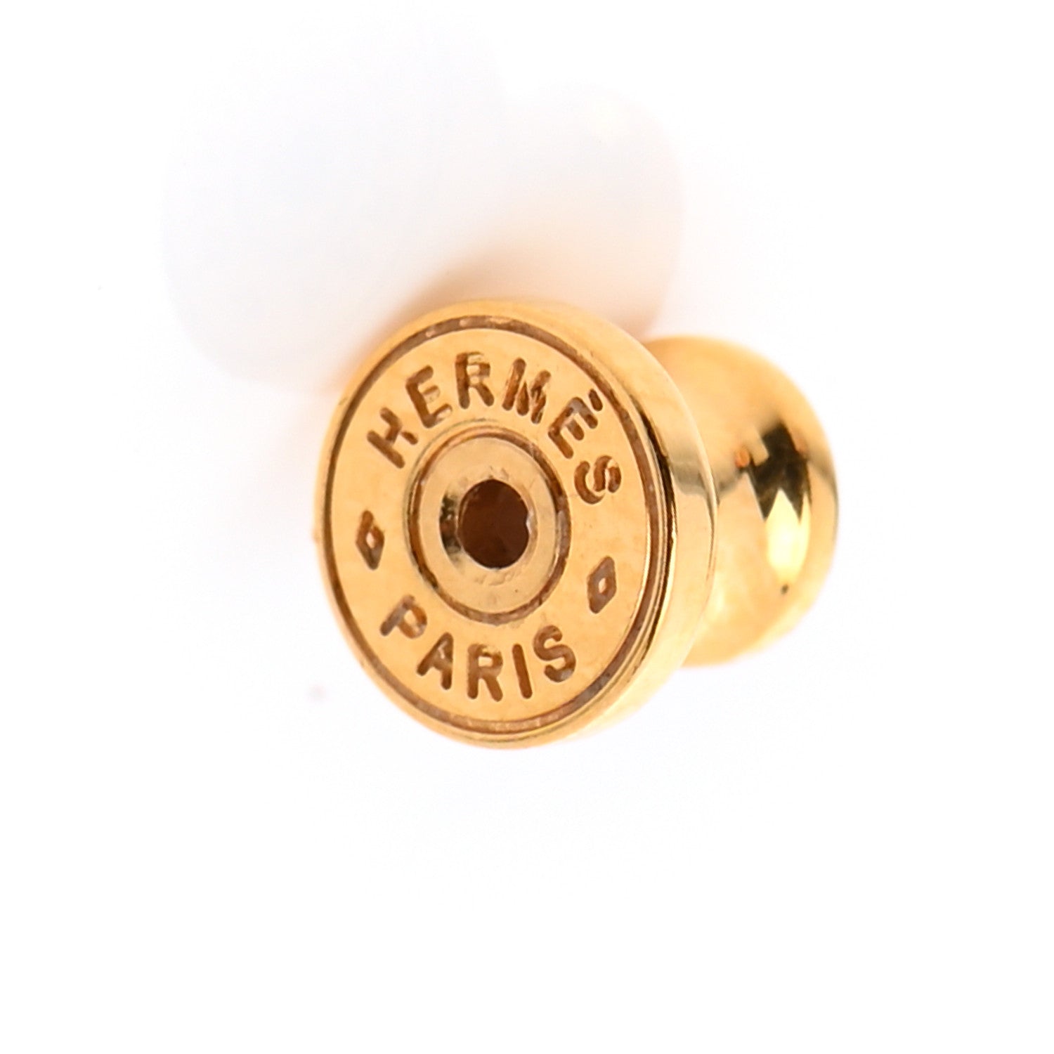 Hermes Gold Lacquered Mini Pop H Earrings Rose Dragee 4 of 7