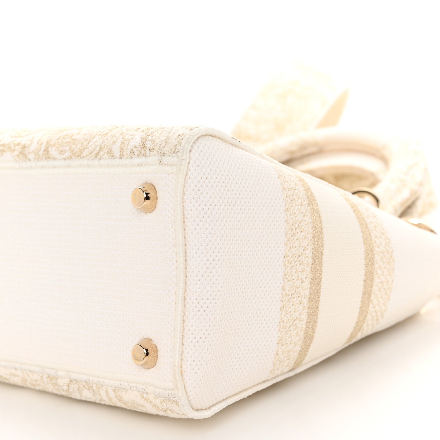 Canvas Around The World Stella Embroidered Medium Lady D-Lite White Gold