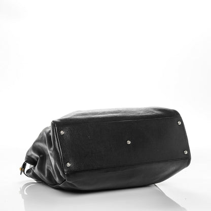 Fendi Goatskin Large Peekaboo Iconic Satchel Black Lampone 4 of 9
