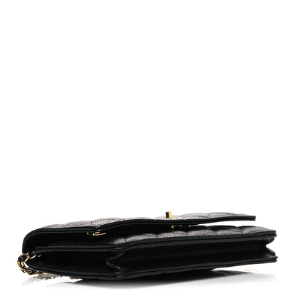 Chanel Caviar Quilted CC Turnlock Wallet On Chain WOC Black 4 of 12