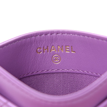 Chanel Patent Quilted Card Holder Purple 5 of 8