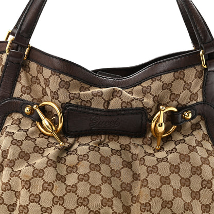 Gucci Monogram Medium Jockey Tote Dark Brown 8 of 12