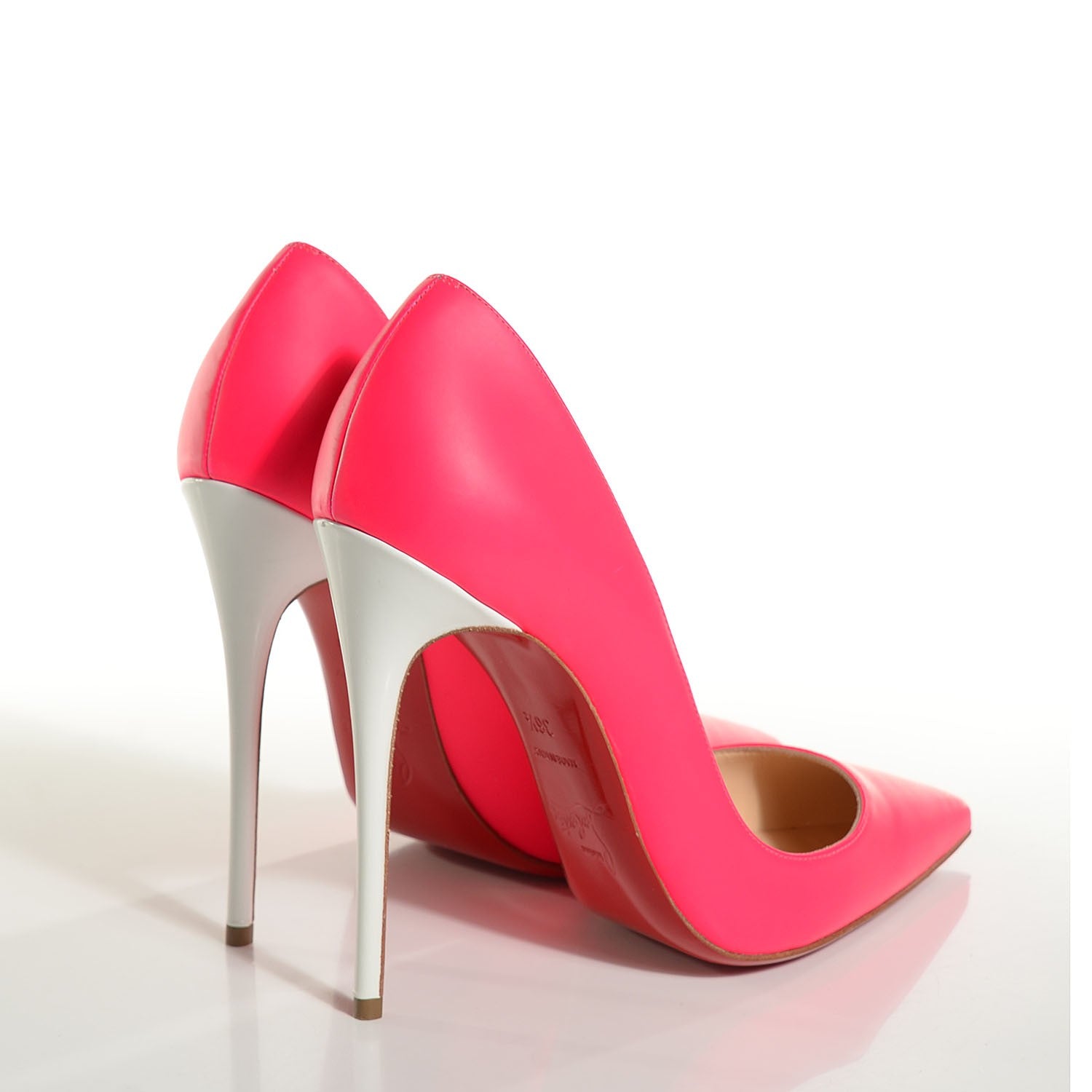 Christian Louboutin Fluo Matte Jazz Calf So Kate 120 Pumps 36.5 Fuchsia White 4 of 7