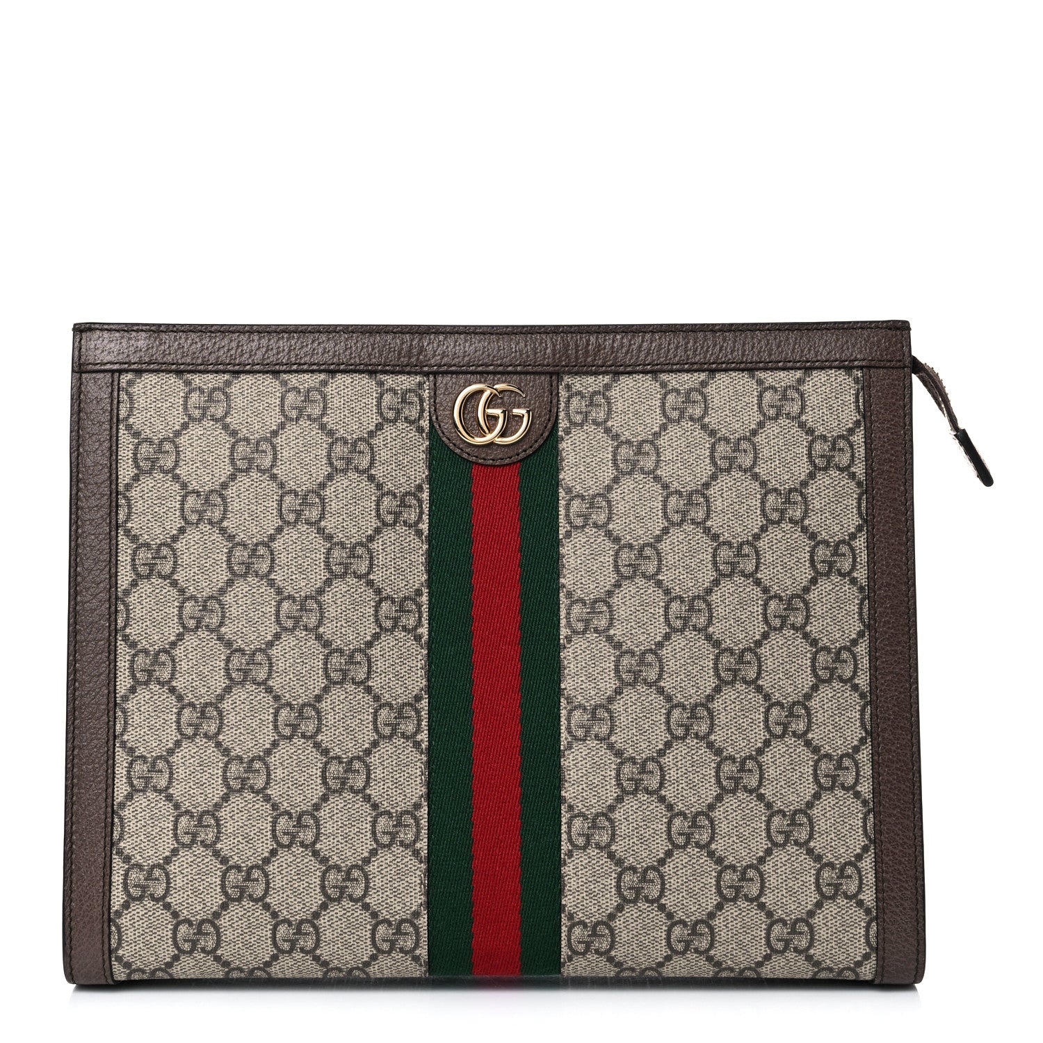 Gucci GG Supreme Monogram Web Ophidia Pouch Brown 1 of 16