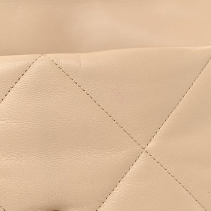 Chanel Lambskin Quilted Large Chanel 19 Flap Light Beige 11 of 11