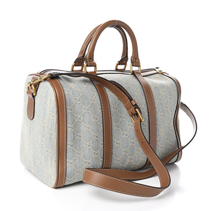 Gucci Denim Monogram Medium Joy Boston Blue 2 of 9