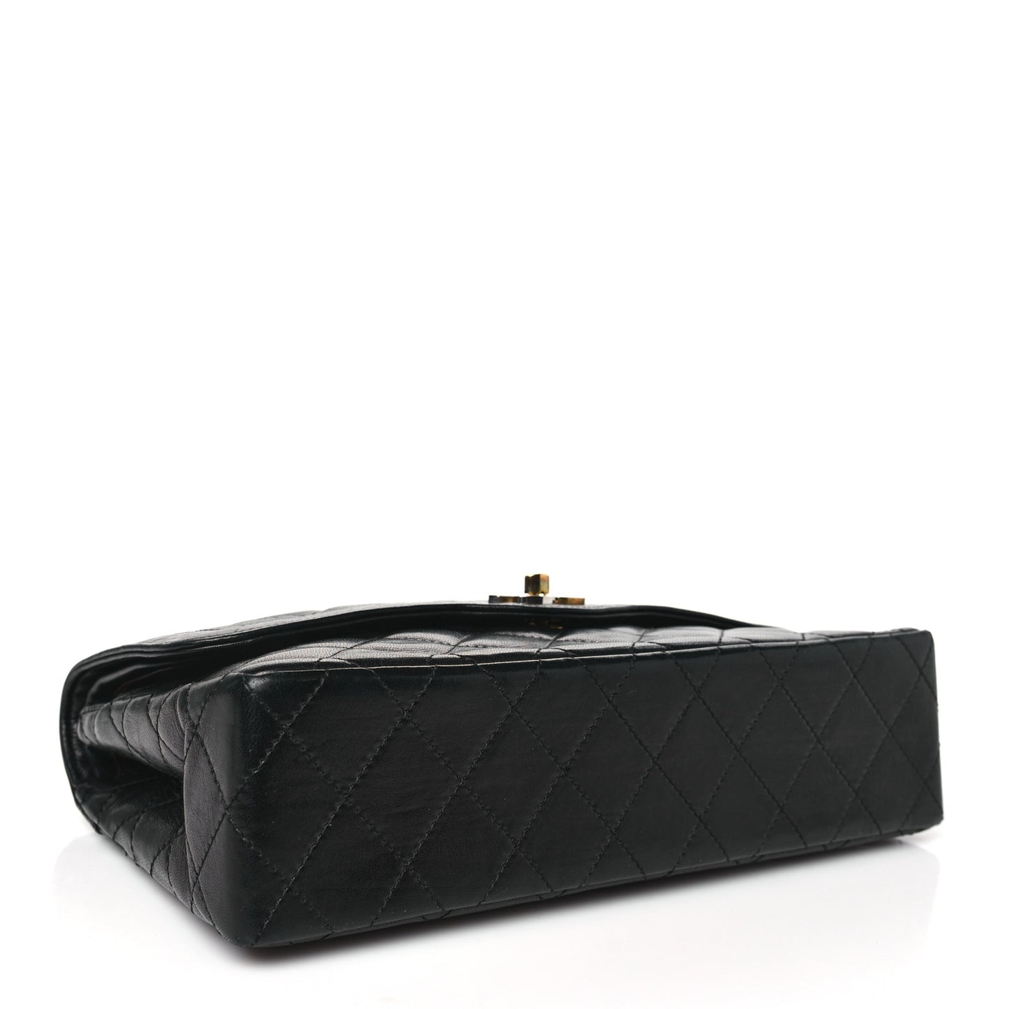 Lambskin Medium Double Flap Black