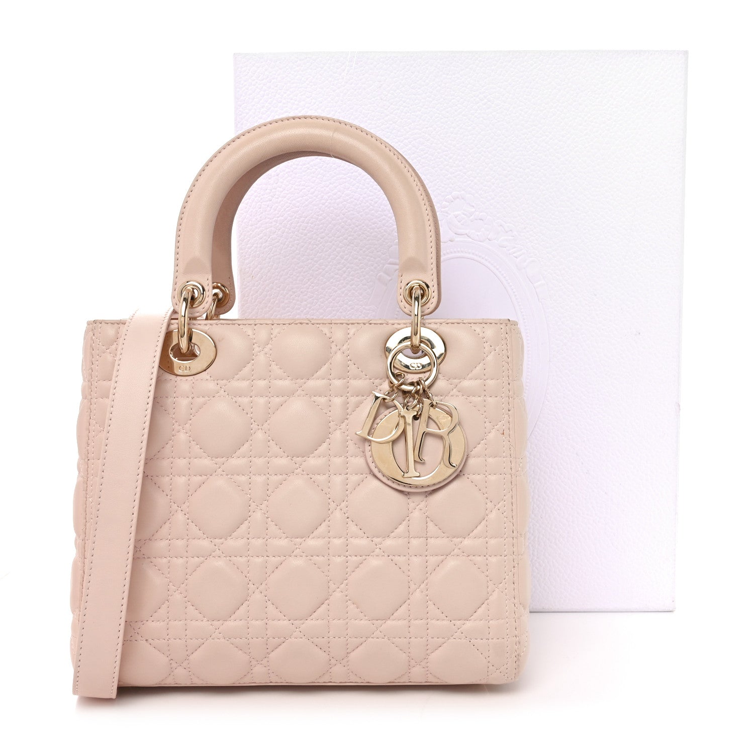 Christian Dior Lambskin Cannage Medium Lady Dior Light Pink 11 of 11