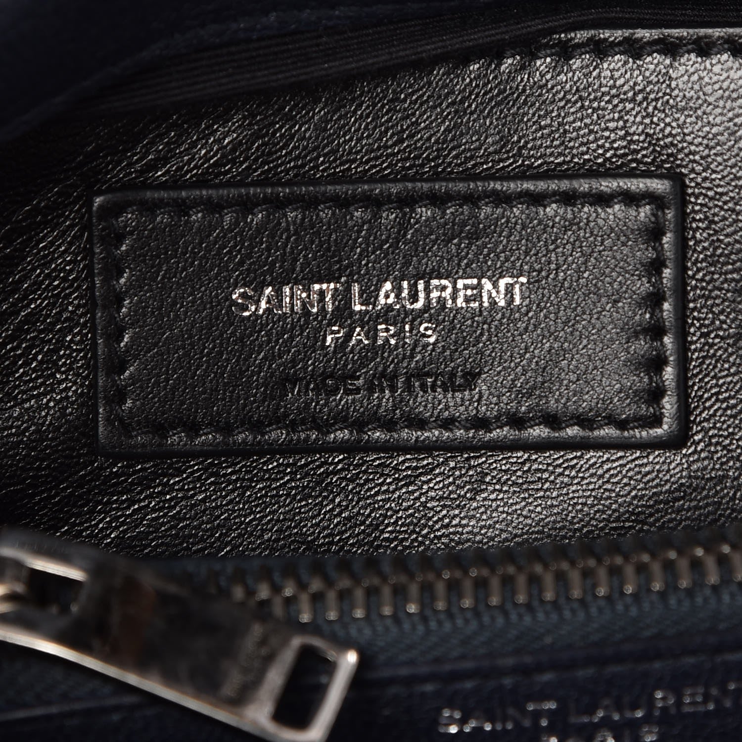 Saint Laurent Sheepskin Matelasse Chevron Monogram Medium College Bag Deep Marine 7 of 7