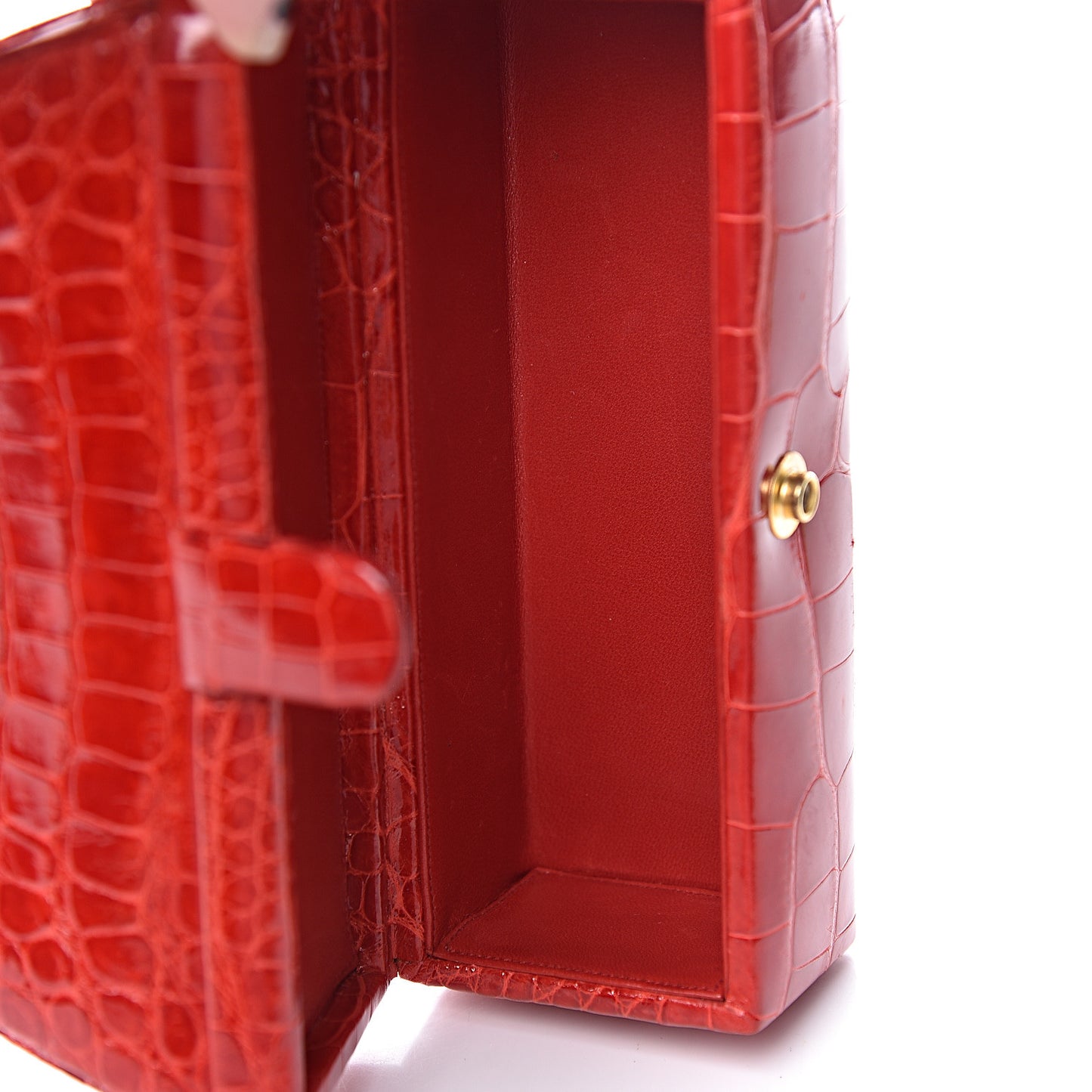 Crocodile Crystal Evening Bag Red
