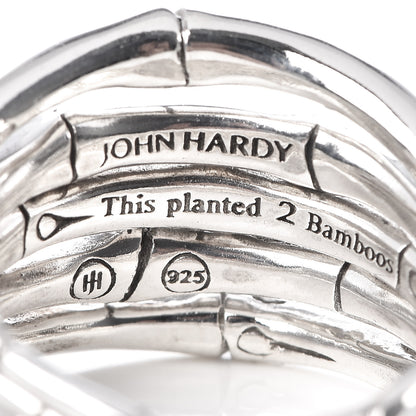 John Hardy Sterling Silver Wide Bamboo Ring 55 7.25 5 of 5