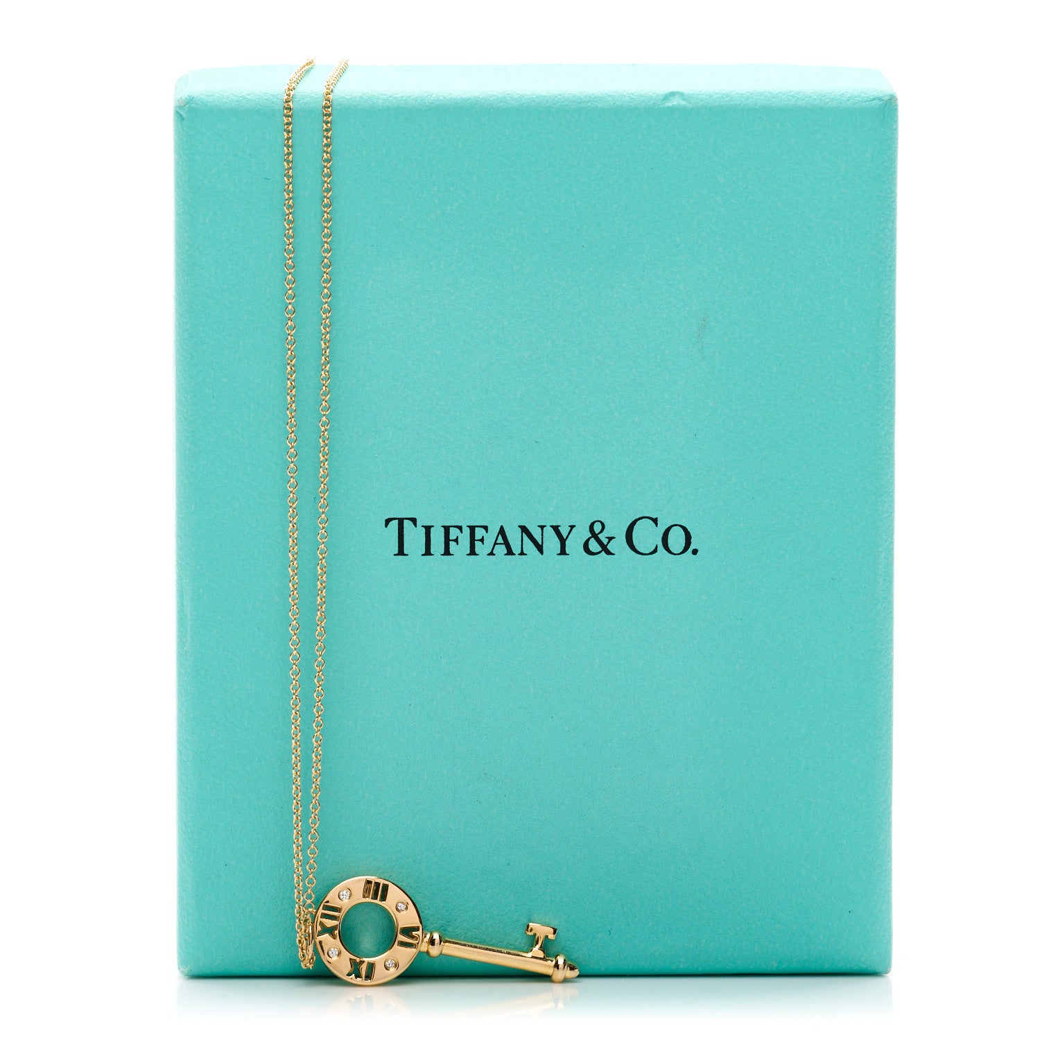 Tiffany 18K Rose Gold Diamond Atlas Pierced Key Pendant Necklace 6 of 6