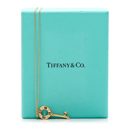Tiffany 18K Rose Gold Diamond Atlas Pierced Key Pendant Necklace 6 of 6