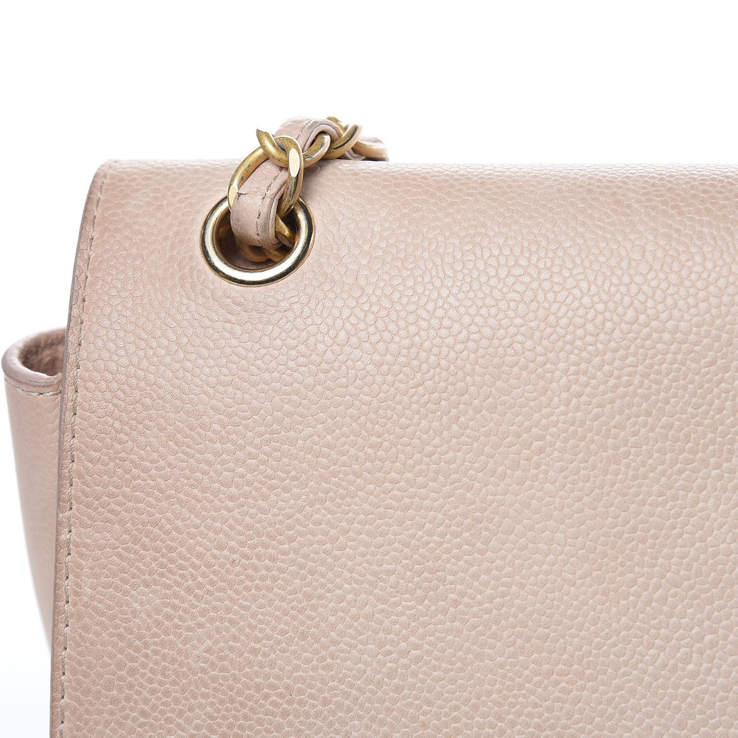 Grained Calfskin Jumbo Classic Pure Double Flap Nude