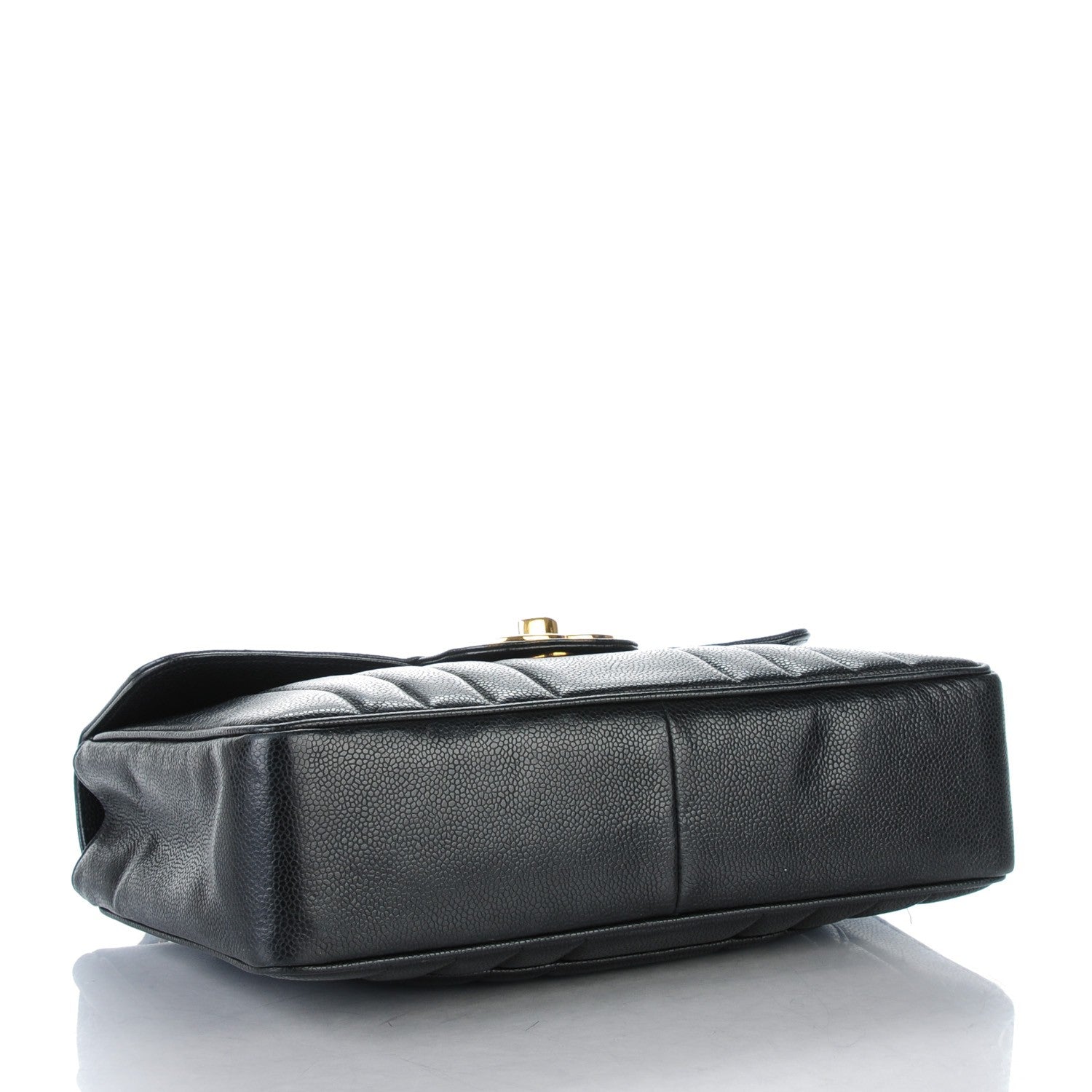 Chanel Caviar Vertical Quilted Jumbo Flap Black 4 of 9