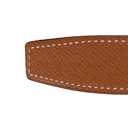 Hermes Epsom Swift Enamel 24mm Belt 90 Etoupe Gold Black 6 of 6