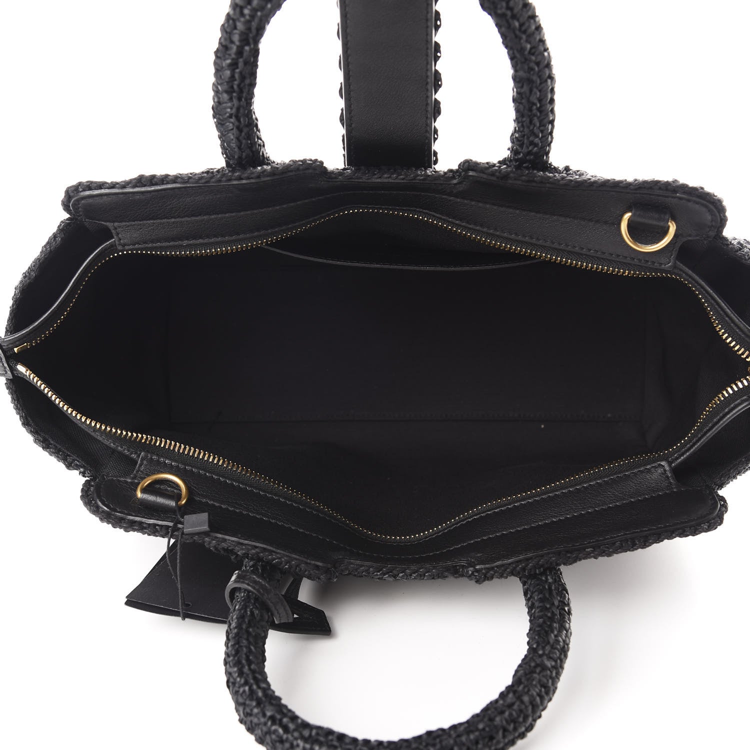Saint Laurent Raffia Baby Monogram Downtown Cabas Black 5 of 10