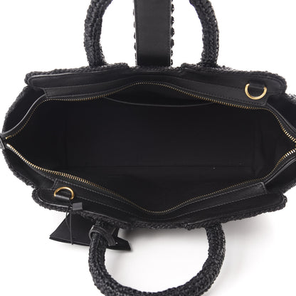 Saint Laurent Raffia Baby Monogram Downtown Cabas Black 5 of 10