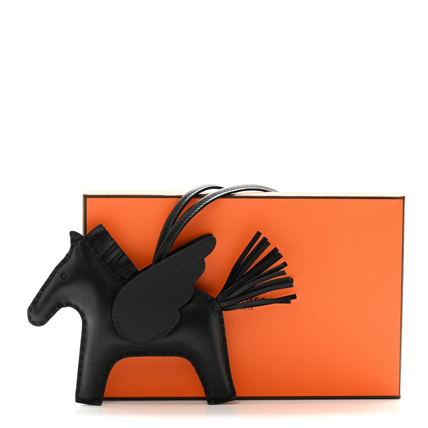 Milo Lambskin Grigri Rodeo Pegase Horse Bag Charm MM So Black