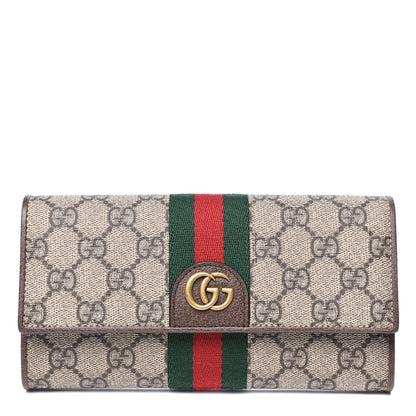 Gucci X DISNEY GG Supreme Monogram Web Three Little Pigs Ophidia Continental Wallet Beige New Acero 1 of 9
