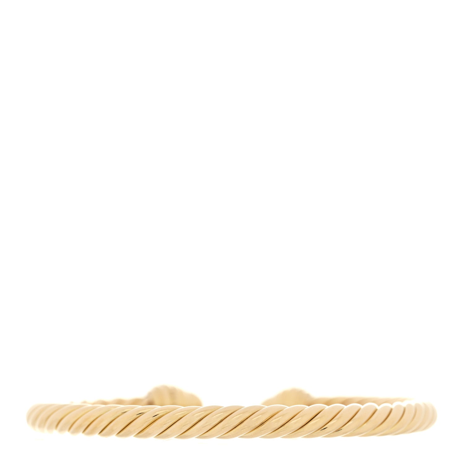 David Yurman 18K Yellow Gold Pave Diamond 5mm Cable Bracelet 2 of 3