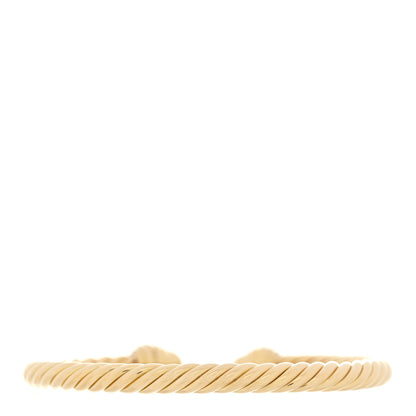 David Yurman 18K Yellow Gold Pave Diamond 5mm Cable Bracelet 2 of 3