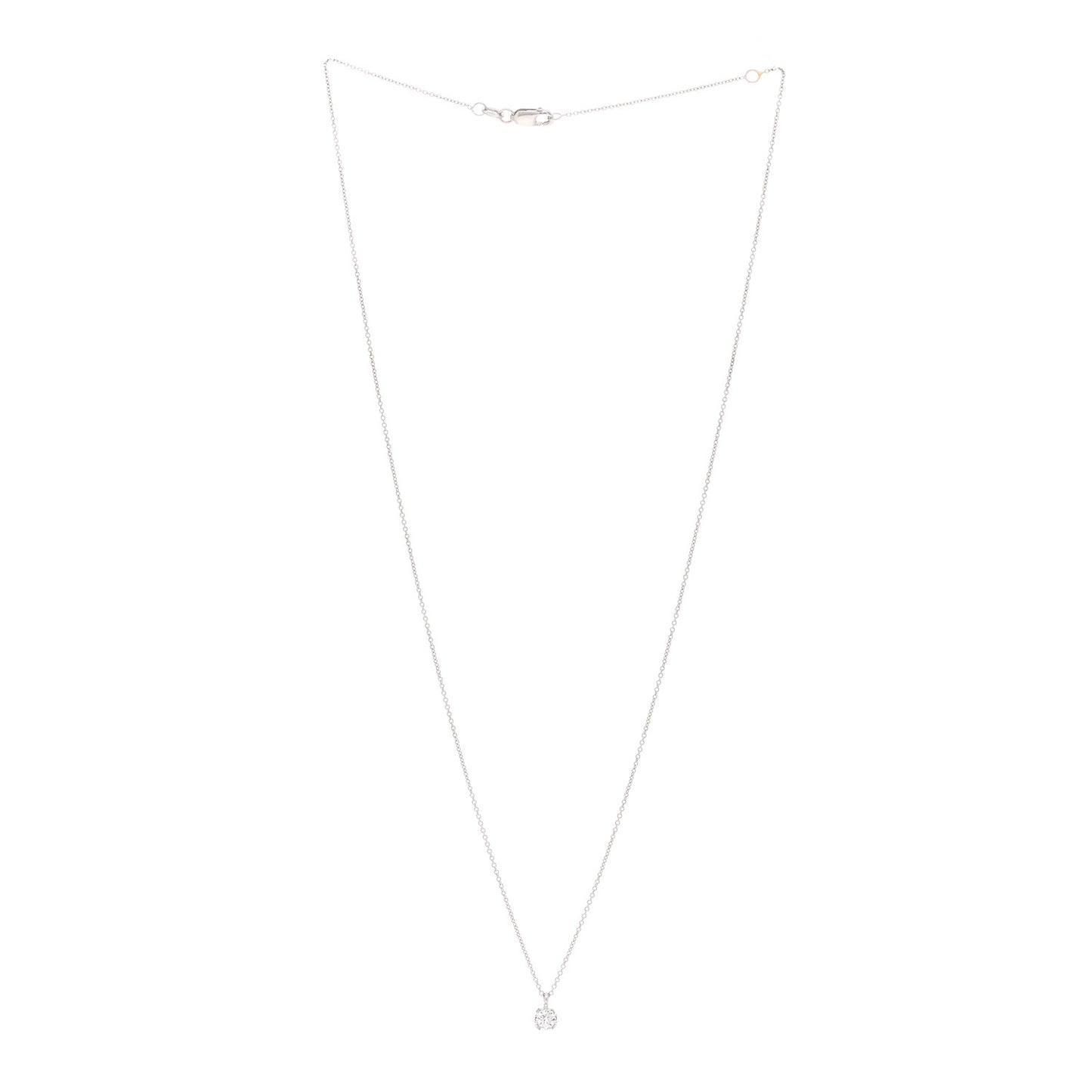 18K White Gold Diamond .16ct Pendant Necklace