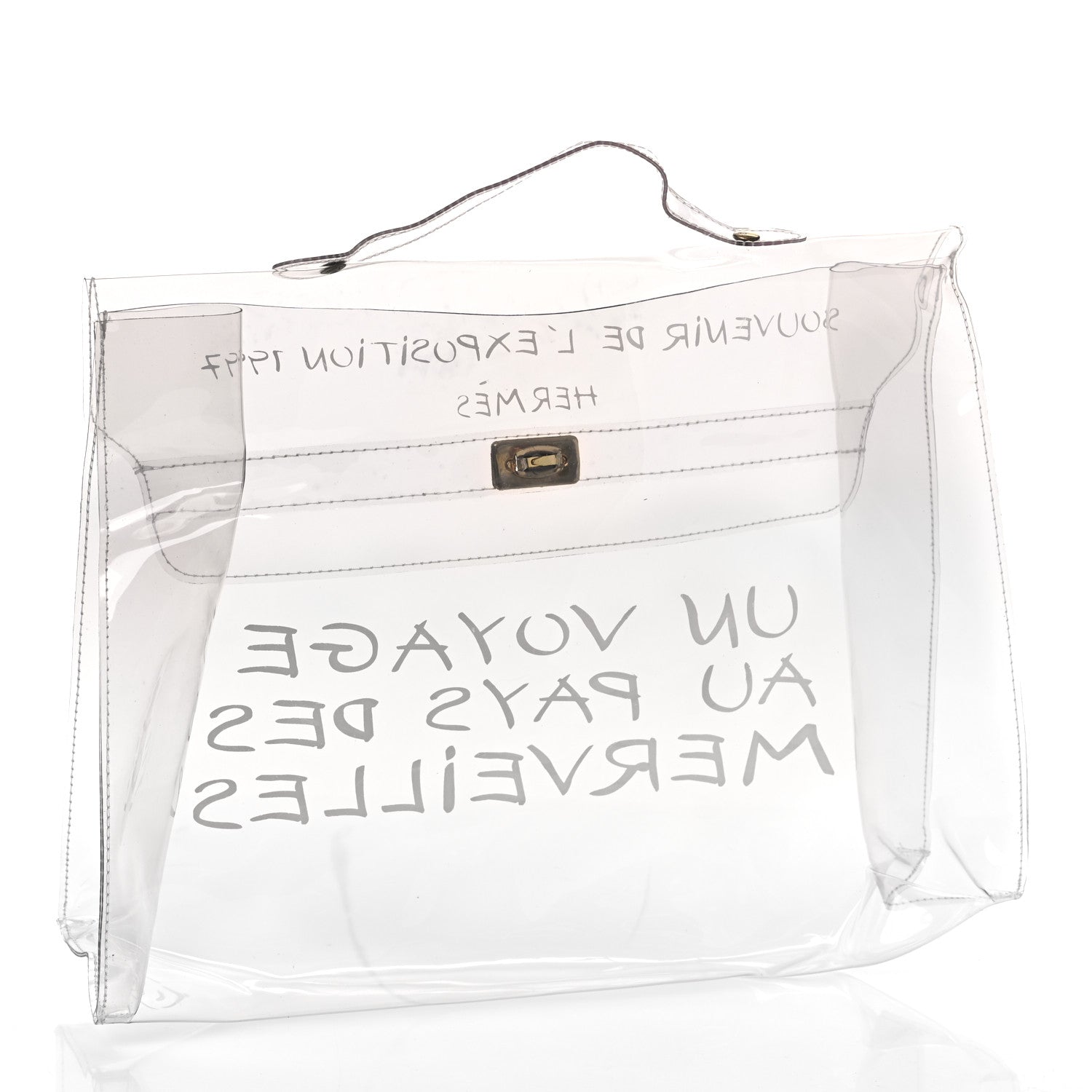 Hermes Vinyl Souvenir De L'Exposition Kelly Transparent 3 of 7