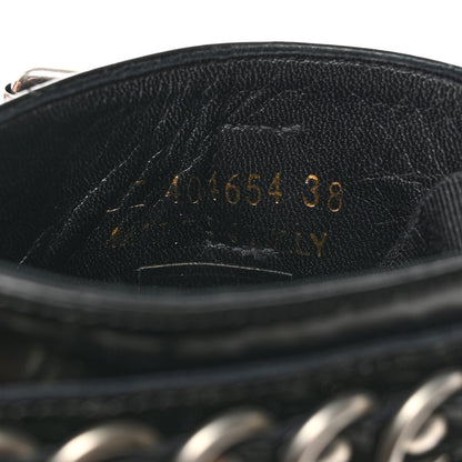 Saint Laurent Smooth Calfskin Studded Womens Lace-Up Combat Boots 38 Black 6 of 9