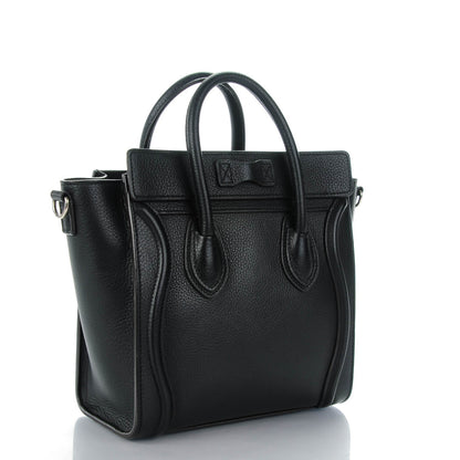 Celine Drummed Calfskin Nano Luggage Black 3 of 8