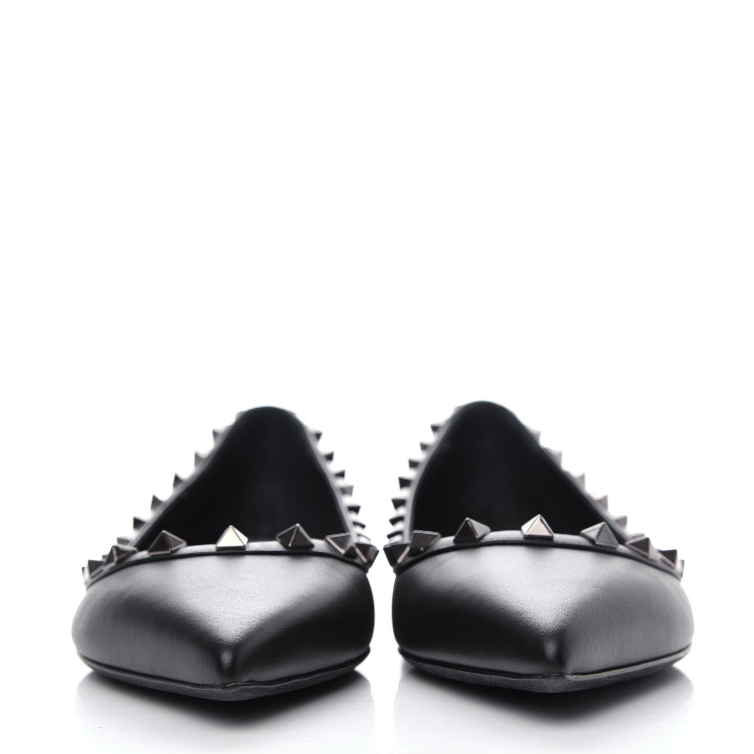 Valentino Garavani Nappa Rockstud Ballerina Flats 37 Black 2 of 10