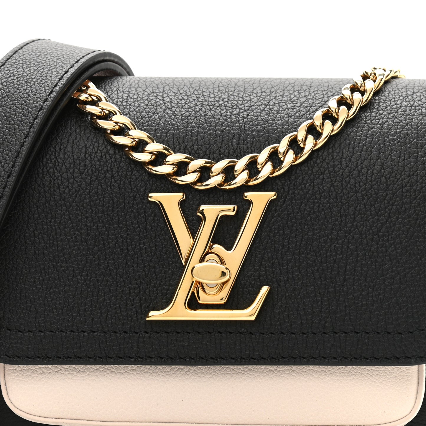 Grained Calfskin Lockme Tender Black