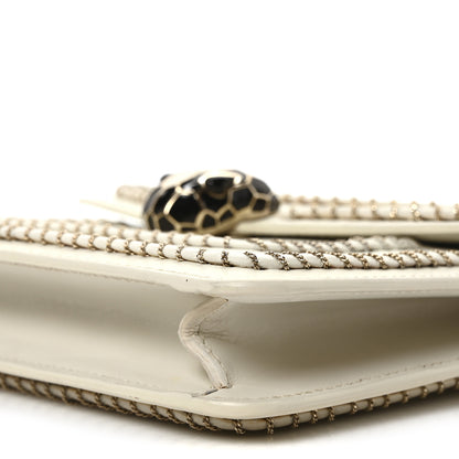 Bulgari Calfskin Woven Chain Serpenti Forever Crossbody Bag White 10 of 10