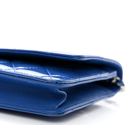 Chanel Patent Quilted Wallet On Chain WOC Dark Blue 11 of 13