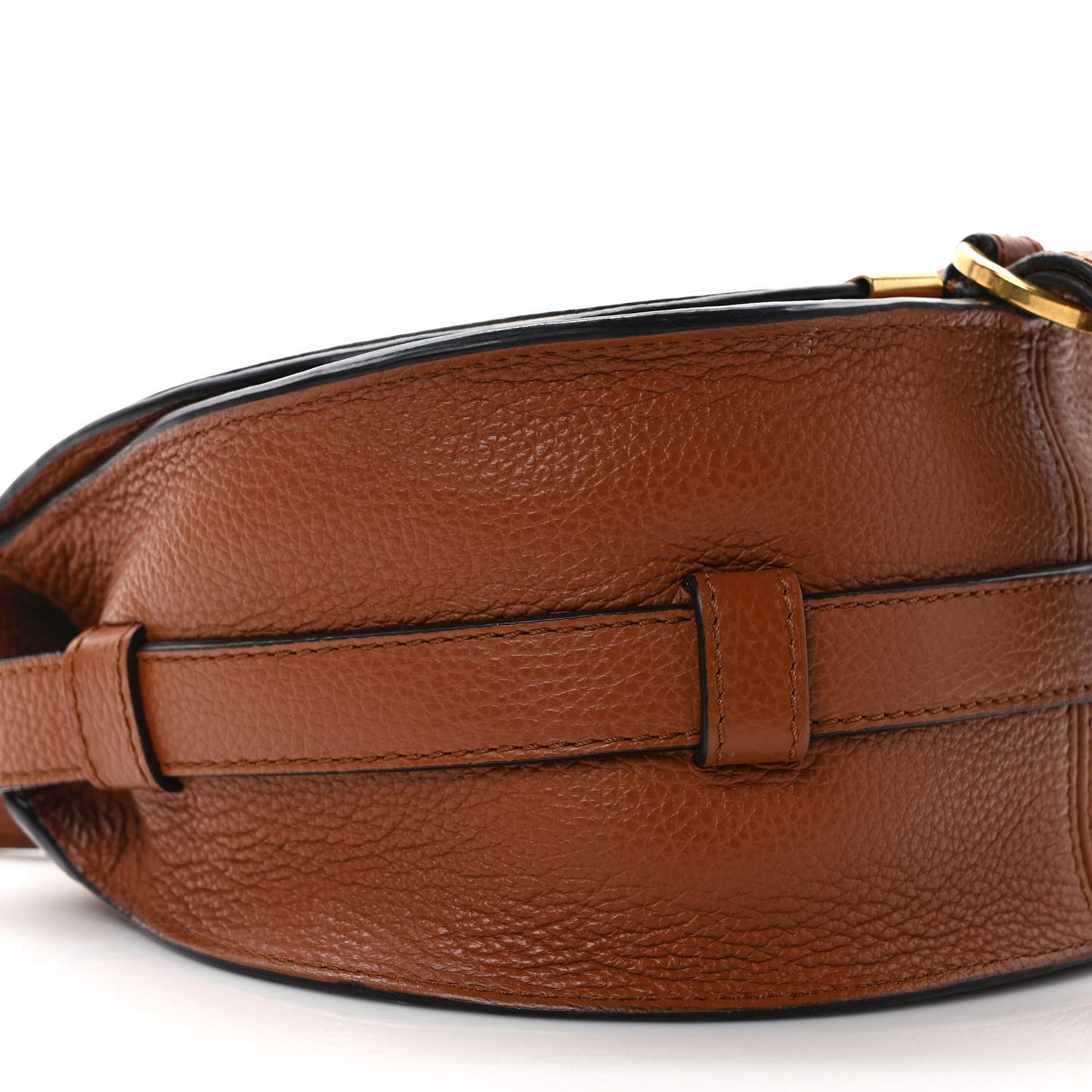 Grained Calfskin Small Marcie Saddle Bag Tan
