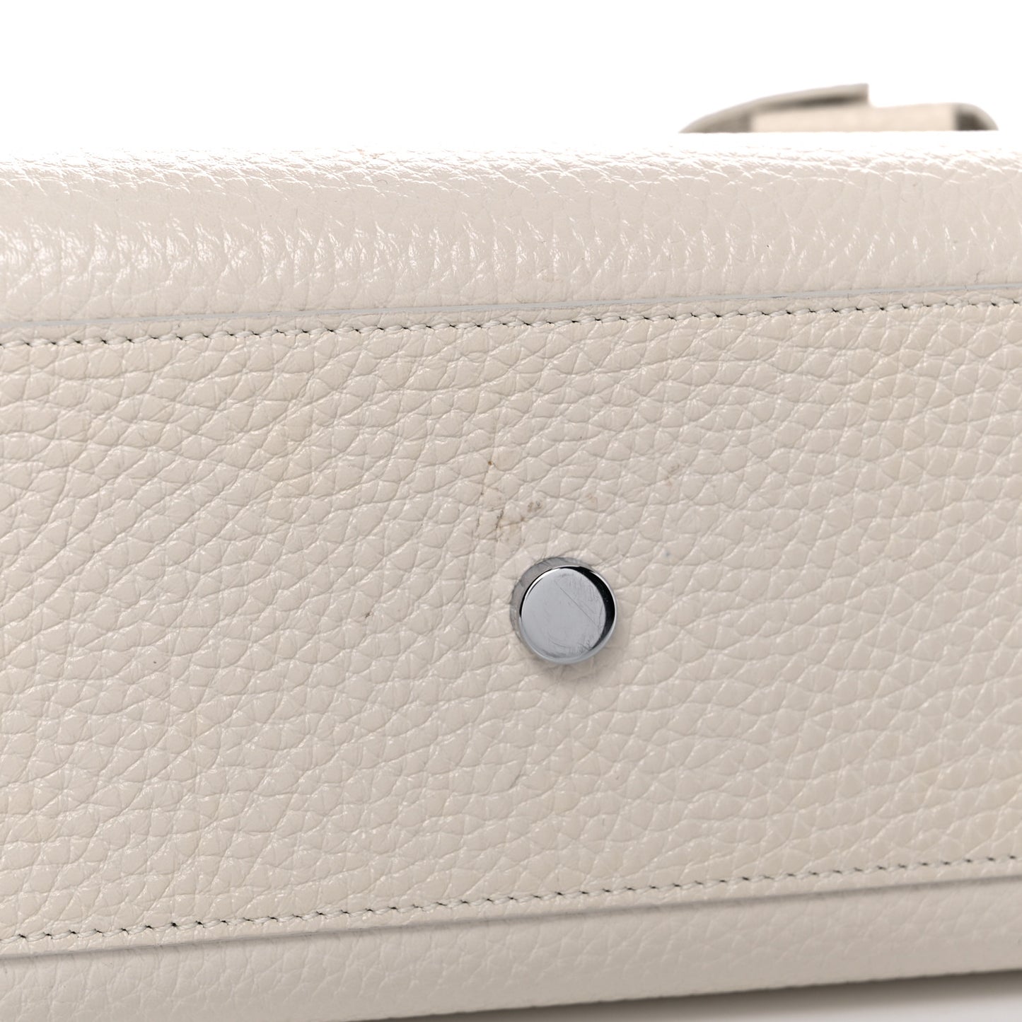 Grained Calfskin Nano Sac de Jour Dove White