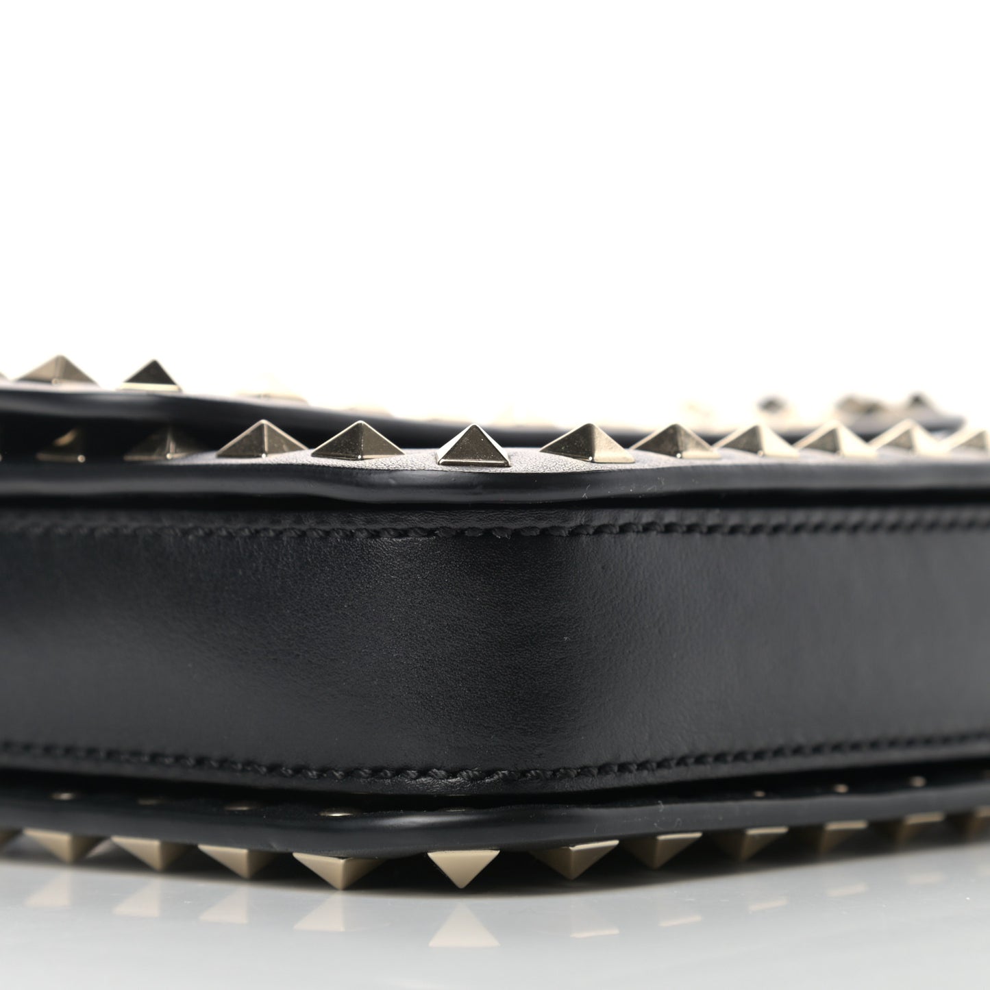 Vitello Rockstud Flap Crossbody Bag Black
