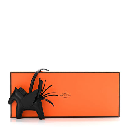 Hermes Milo Lambskin Grigri Rodeo Pegase Horse Bag Charm PM So Black 5 of 5